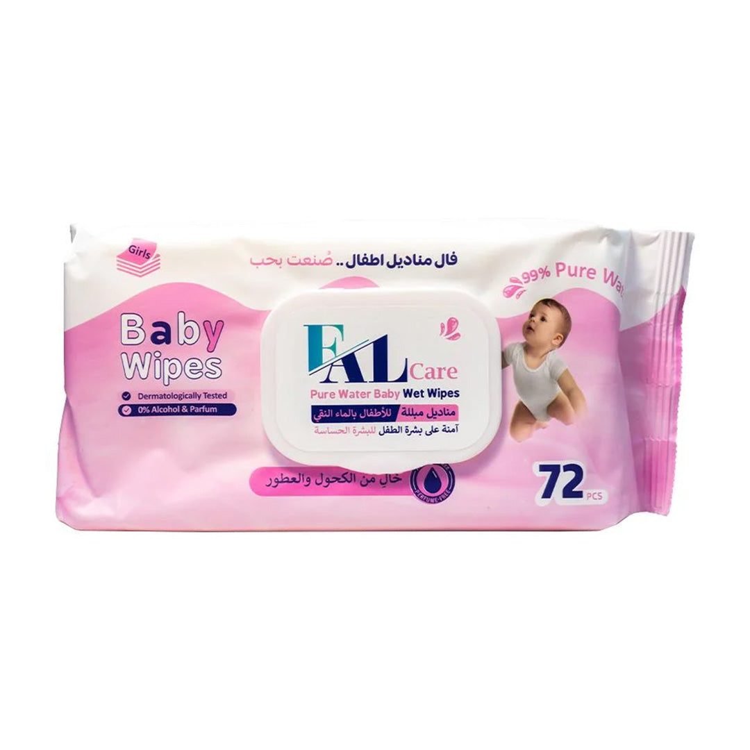 FAL Care Pure Water Baby Wet Wipes Girls 72 Wiper