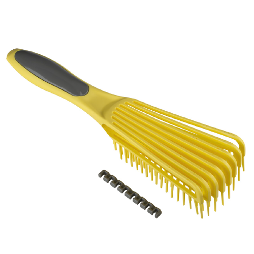 فرشاة دومبل السيليكون للشعر المجعد/الأصفر