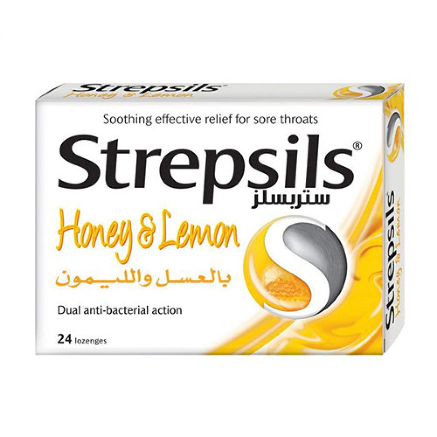 STREPSILS HONEY AND LEMON THROAT LOZENGES 24 PCS