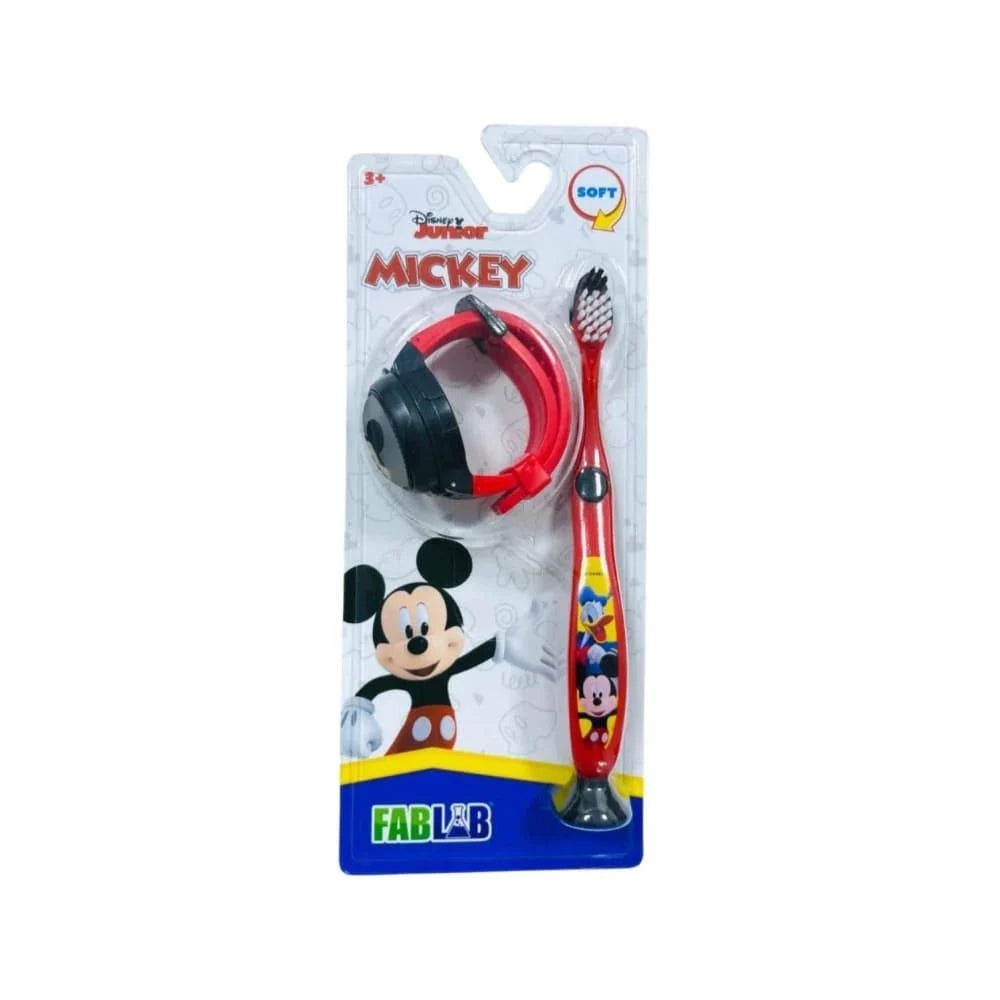 Fab Lab Mickey Mouse Toothbrush With Light- Up Clock