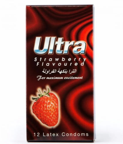 Ultra Condoms 12 Pcs Strawberry Latex