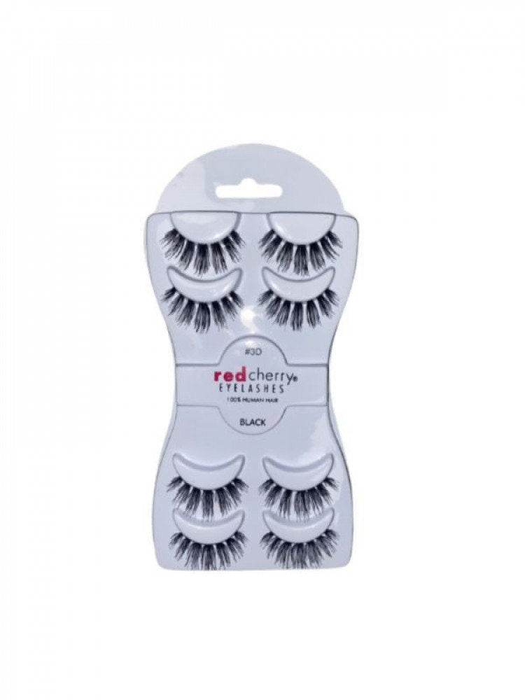 RED CHERRY EYELASHES BLACK 4PCS 3D