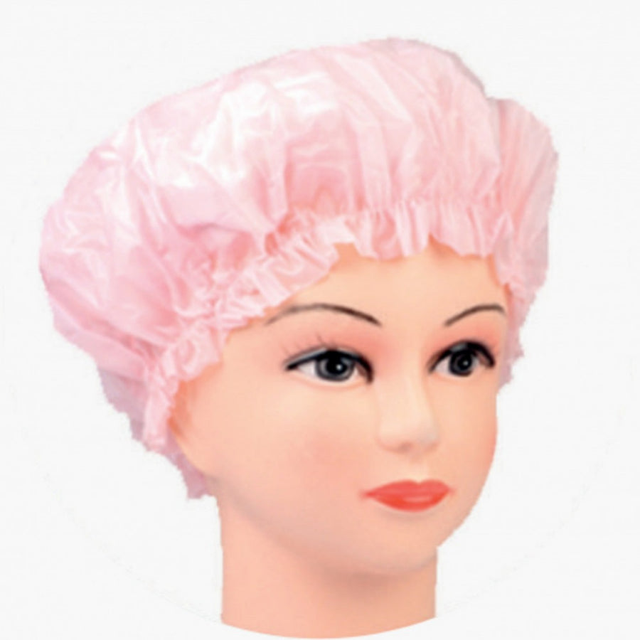 Professional Shower Cap Plastic With Strap Rose 4773