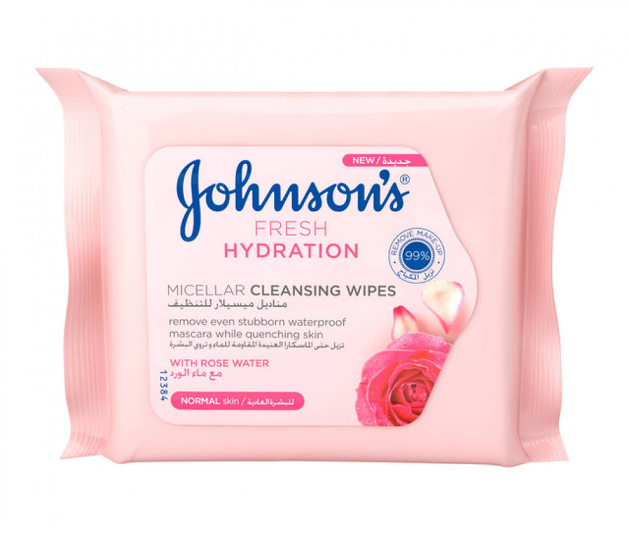 Johnsons Fresh Hydration Rose Water Wieps 25 Pcs