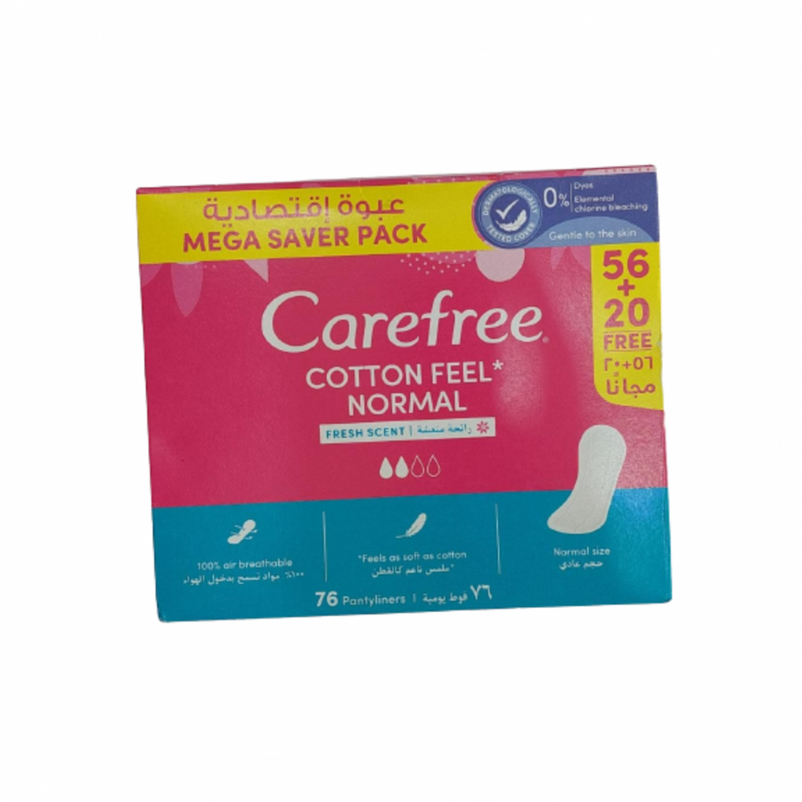 Carefree Cotton Fresh 76 Pcs