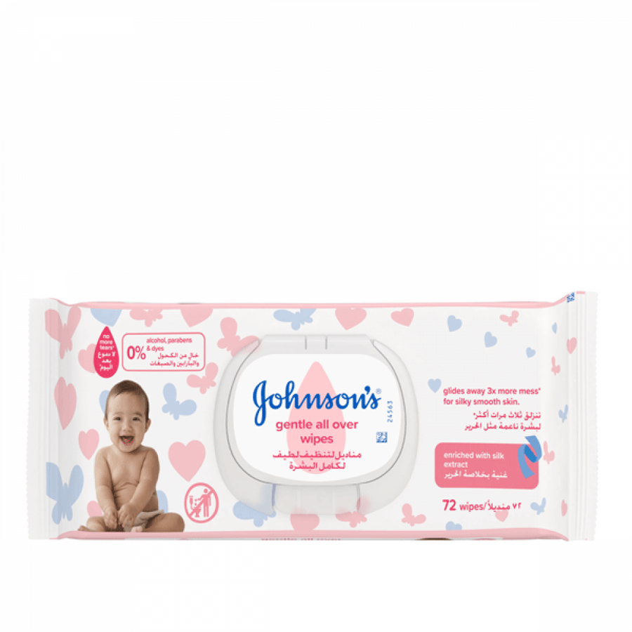Johnsons Gentle Wipes 72 Pcs