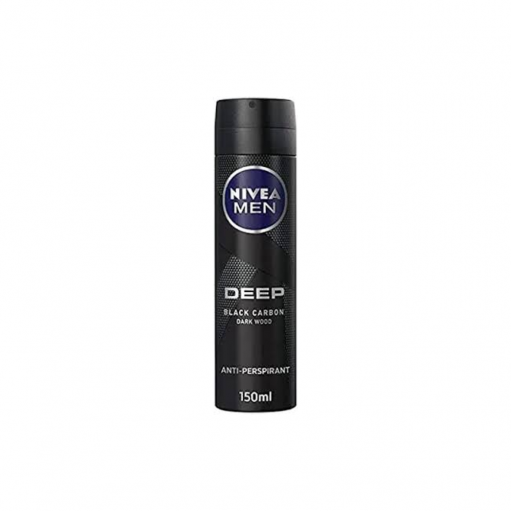 NIVEA DEODORANT SPRAY 150ML DEEP BLACK CARBON DARK WOOD