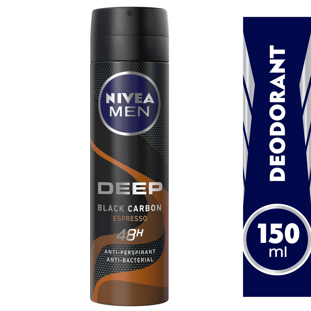 Nivea Deodorant Spray 150Ml Men Deep Black Carbon Espresso