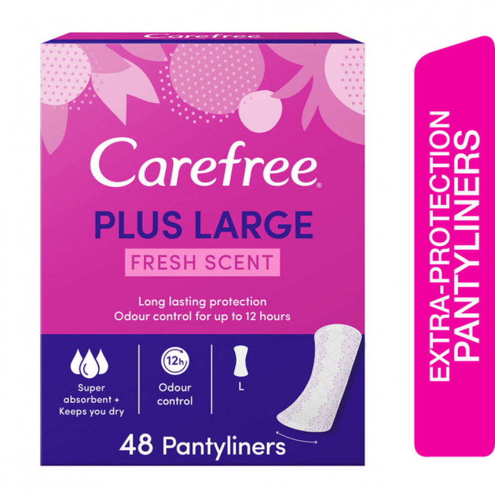 Carefree Pantyliners Plus Large Fresh Scent L 48 Pcs