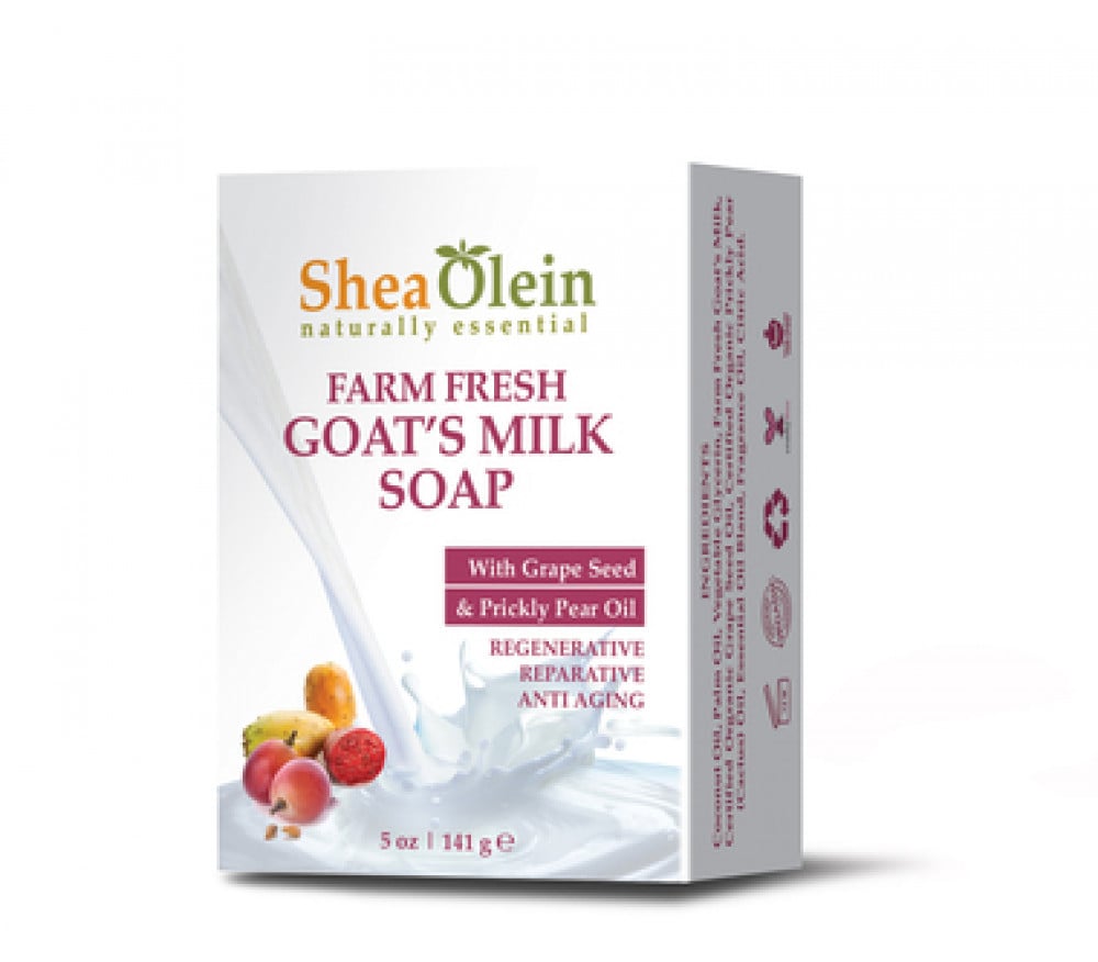 SHEA OLEIN FARM FRESH GOATS MILK WITH GRAPE SEED SOAP 240GM