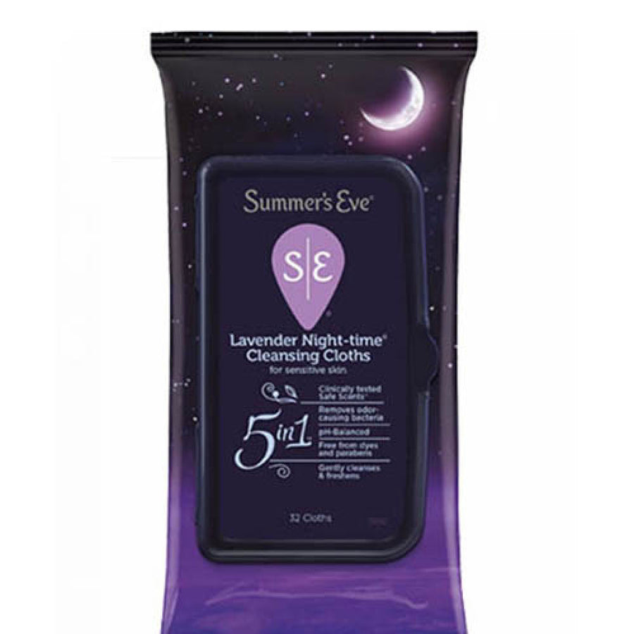 Summers Eve Lavender Night Time Cleanser Cloth 32 Pcs