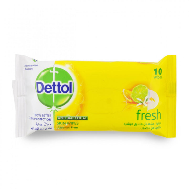 Dettol Anti-Bacterial Fresh Wipes 10 Pcs
