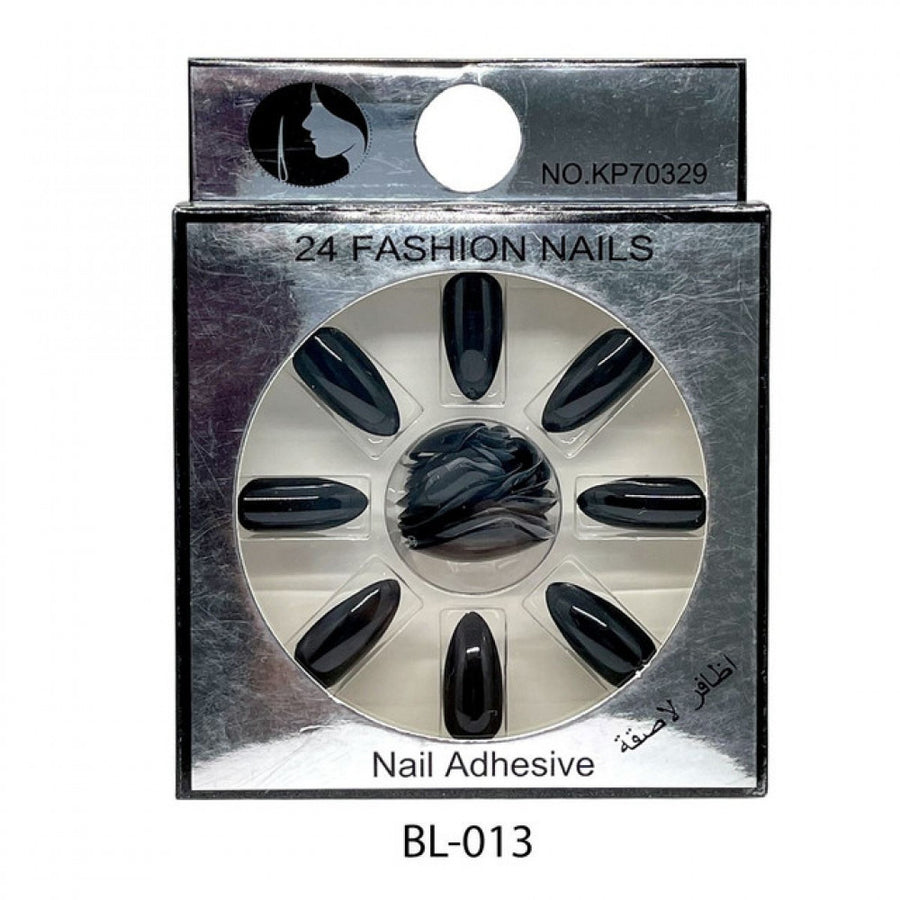 Colored Triangle-Shaped Nails â€“ 24 Pieces (BL-013)