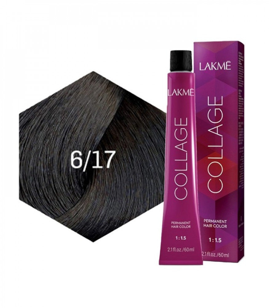 Lakme Collage Cream Hair Color 6/17 Blue Ash Dark Blonde 60