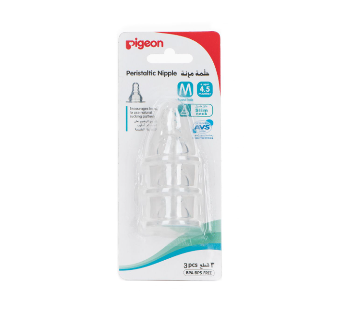 PIGEON PERISTALTIC NIPPLE M 4.5 3 PCS