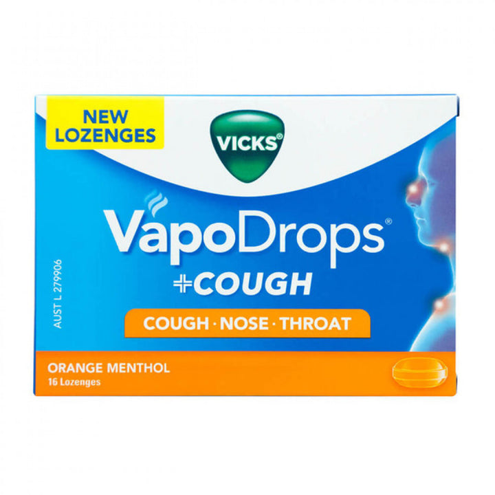 Vicks Vapo Drops Gough Nose Orange M Throat Lozenges 16 Pcs