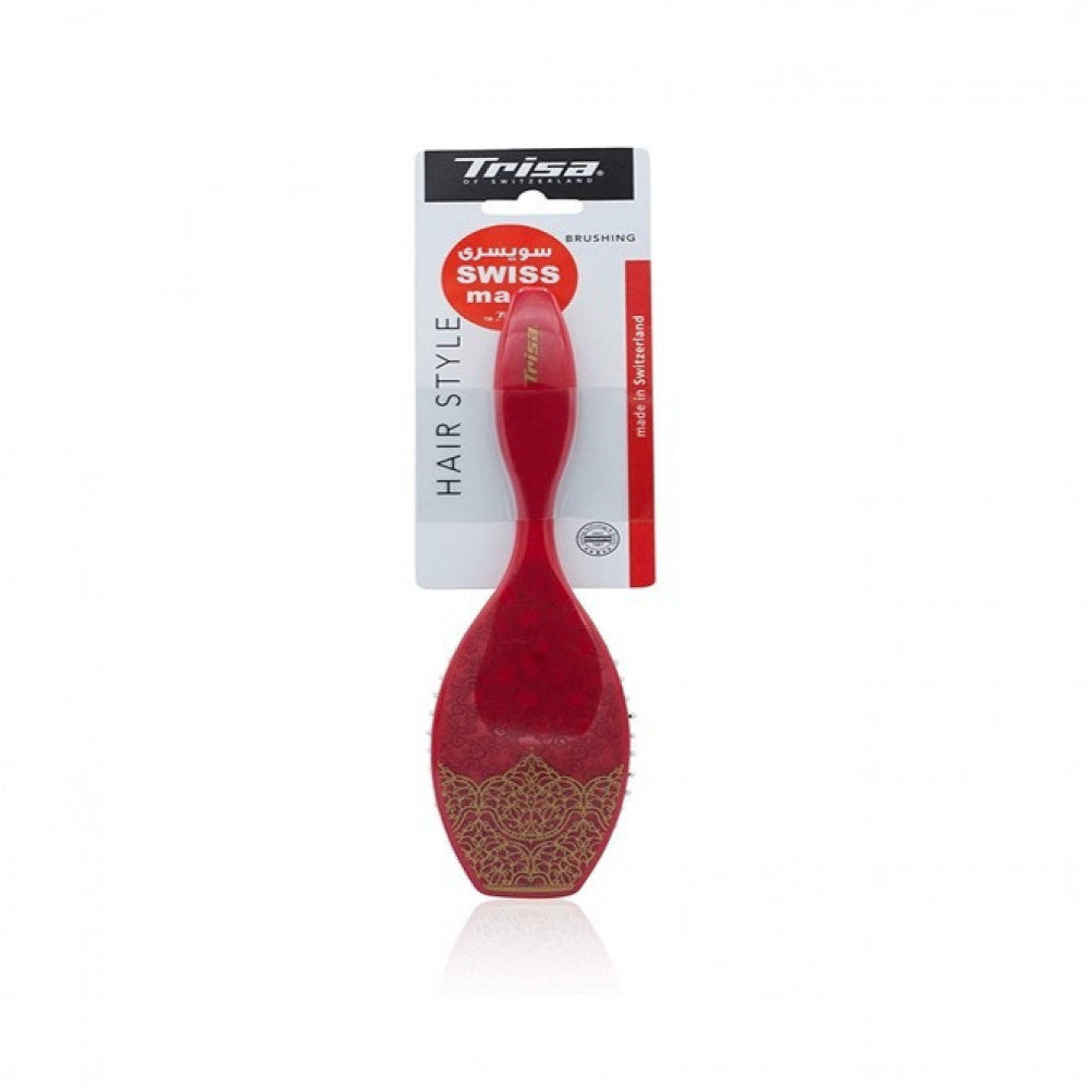 Trisa Hair Brush Small Rubber Cushin,Plastic Pins Dec