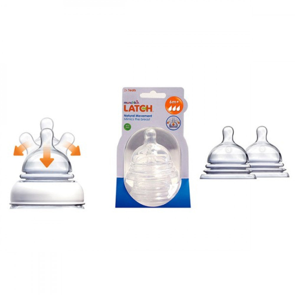 Munchkin 6M+ 2 Pcs Silicone Nipple