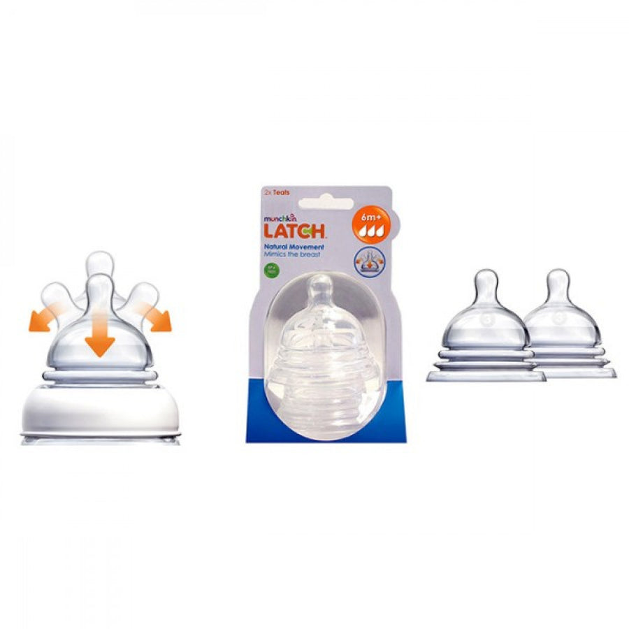 Munchkin 6M+ 2 Pcs Silicone Nipple