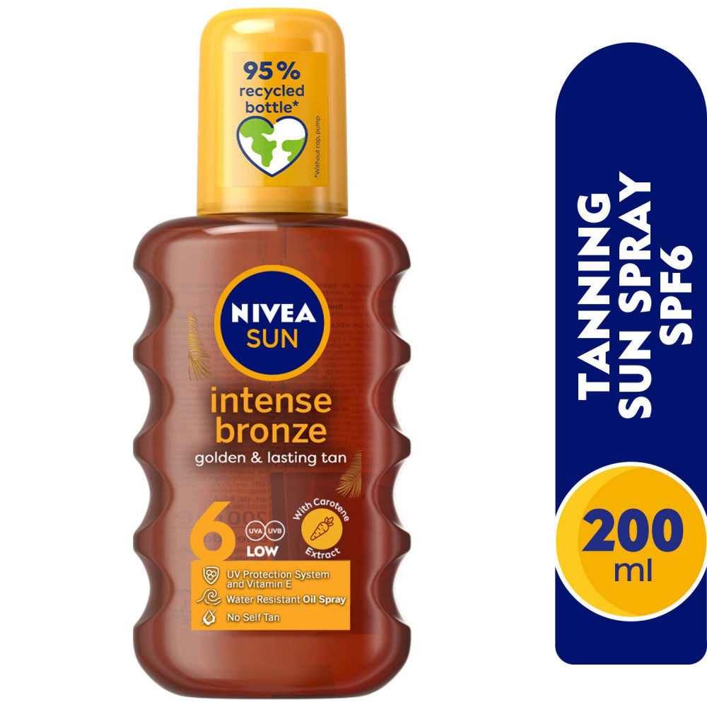 Nivea Golden And Lasting Tan Tanning Oil Spray Spf6 - 200 Ml