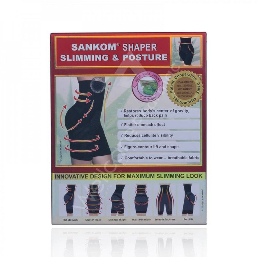 SANKOM 027-BSS BLACK -SLIVER COLOR S-M BODY SHARPER YOGA CAPRI