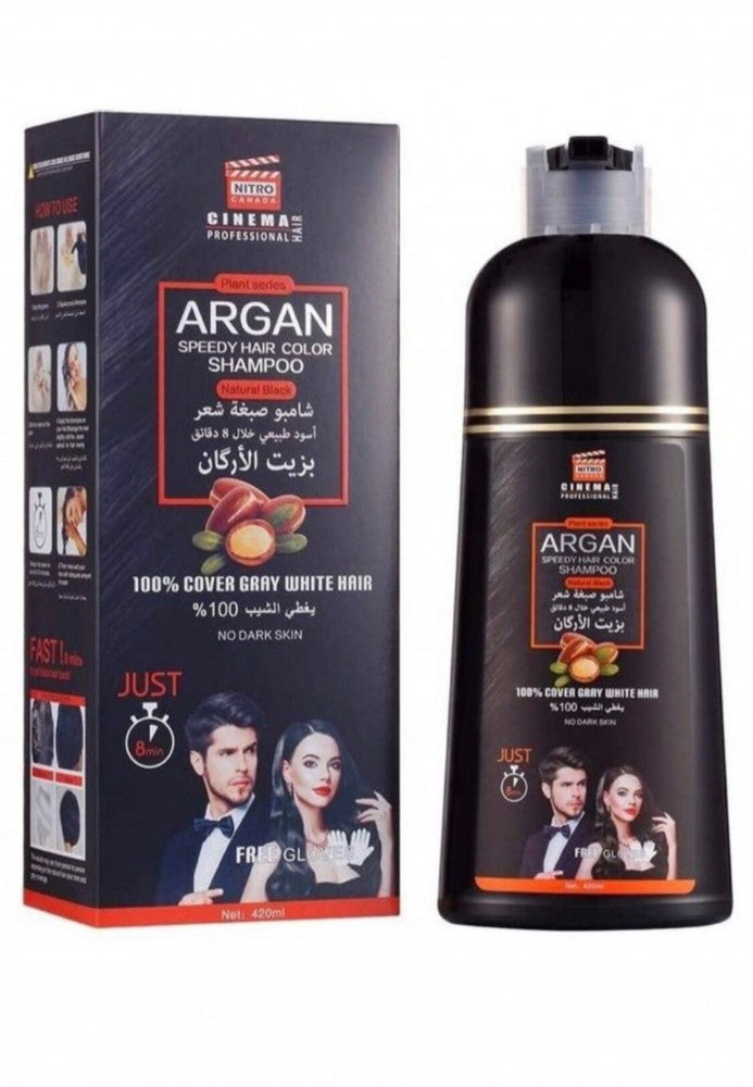 Laser White Argan Natural Black Shampoo 420 Ml