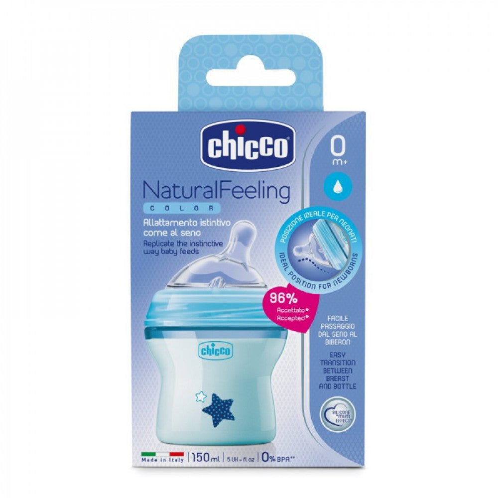 Chicco Natural Feeling Color Blue 150Ml 0M+