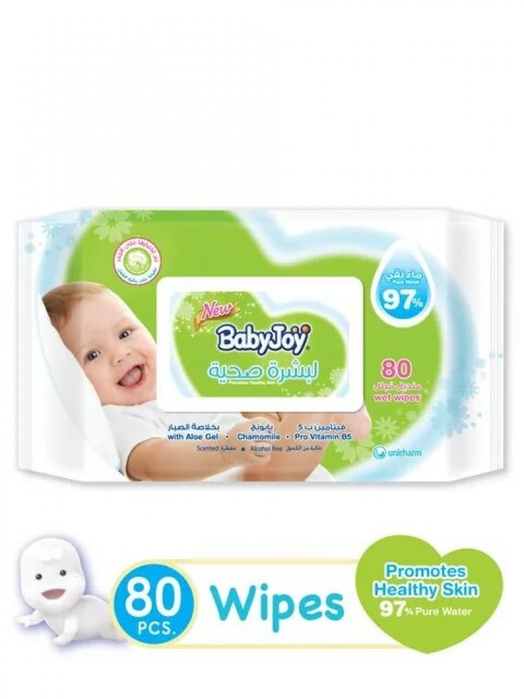 Babyjoy Healthy Skin Wet Wipes, 80 Wipes (12 X 80)