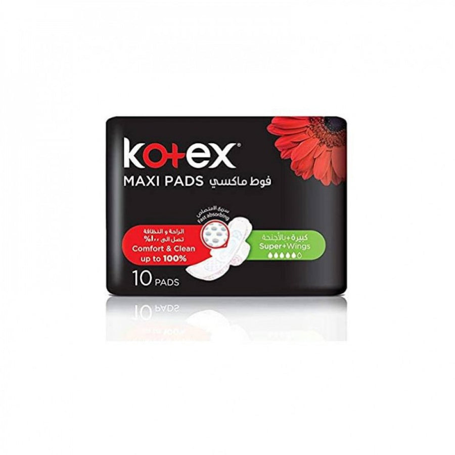 Kotex Maxi Thick Anti Leak Channels Super 10 Pads