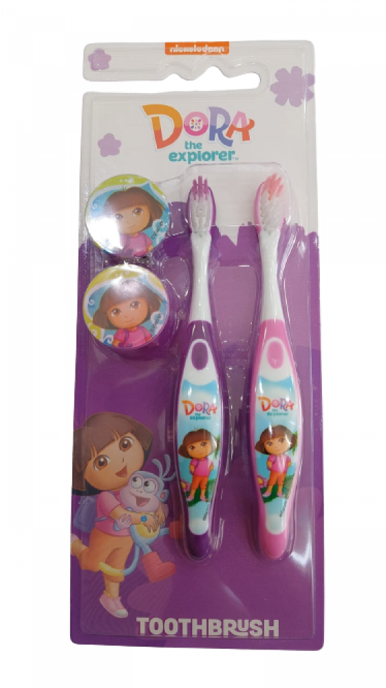 DORA SOFT TOOTHBRUSH KIDS WITH COVER 2 PCS