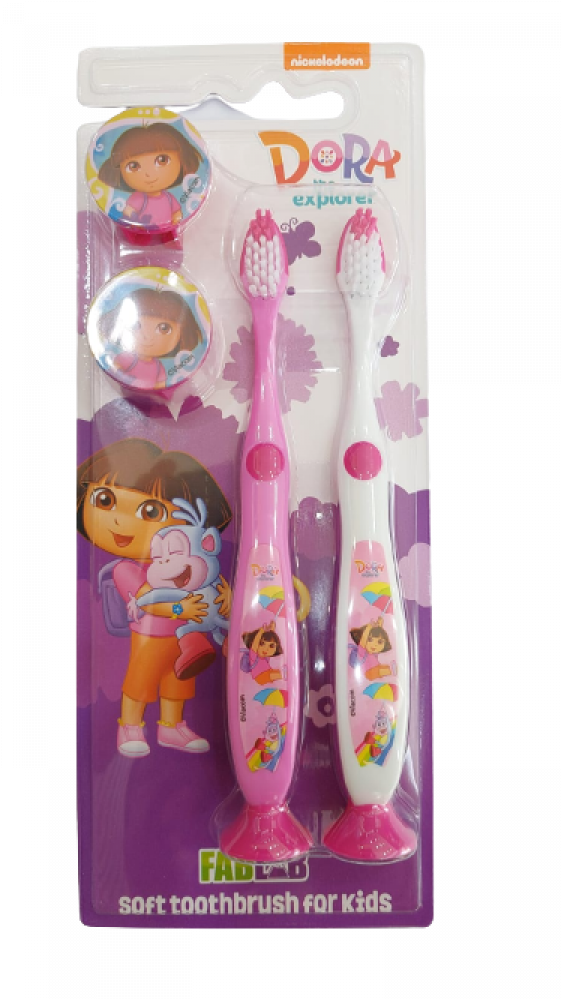 Dora Soft Toothbrush Kids With Cover & Base 2 Pcs