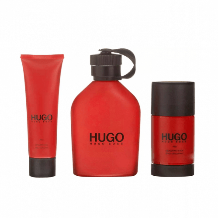 Hugo Boss Hugo Red Gift Set For Men - Eau De Toilette - 3 Pieces