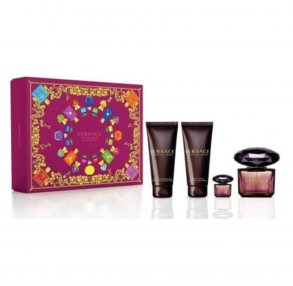 Versace Crystal Noir Set 4 Pieces Eau De Toilette 90Ml&Body Lotion 100Ml&