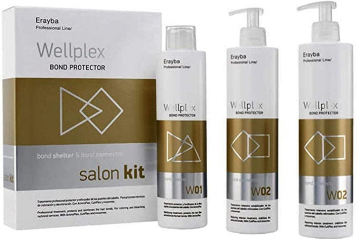 WELLPLEX HAIR PROTECT RESTORE AND PROTECT HAIR SYSTEM 3 X 500 ML