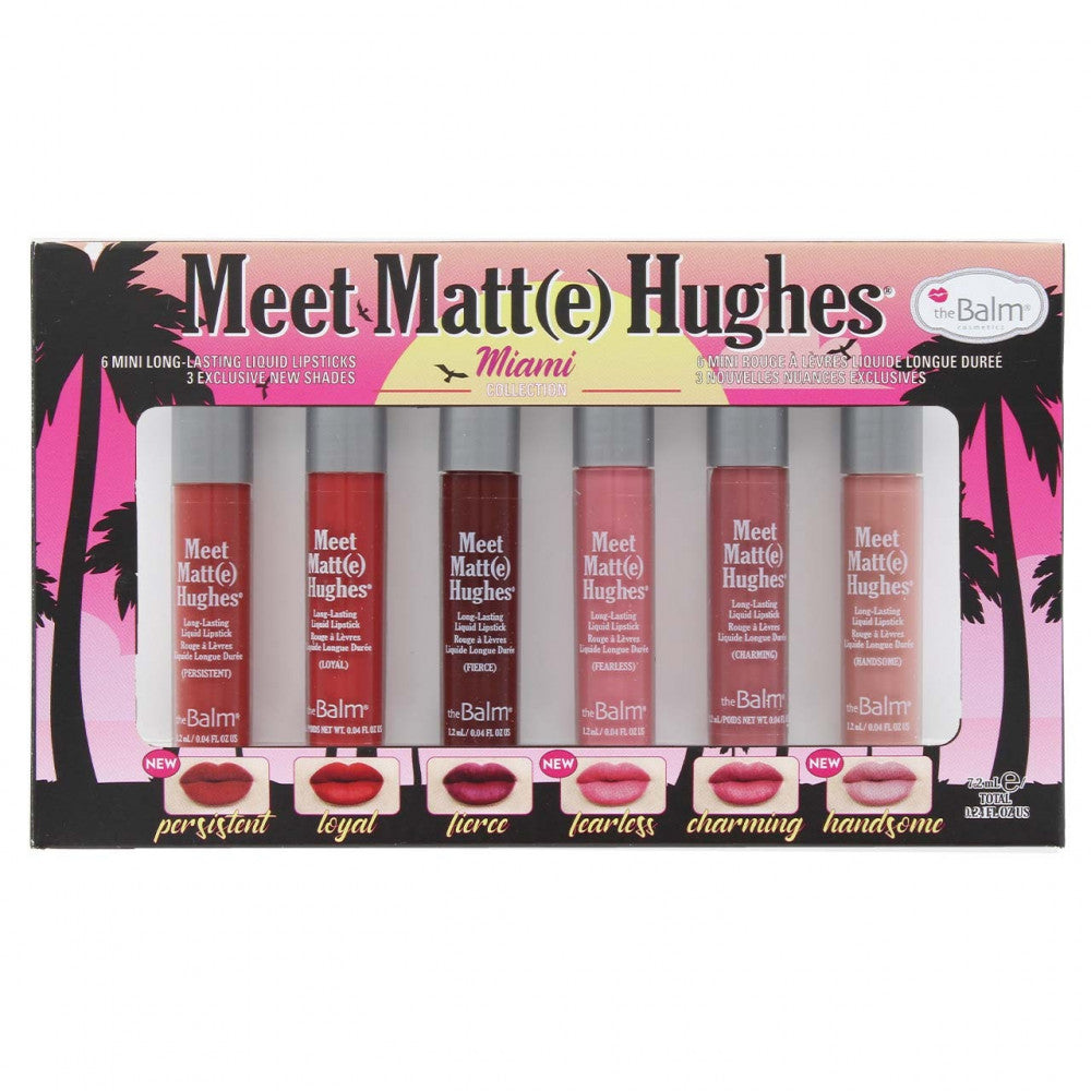 THEBALM MEET MATT HUGHES 6 MINI LIQUID LIPSTICKS MIAMI