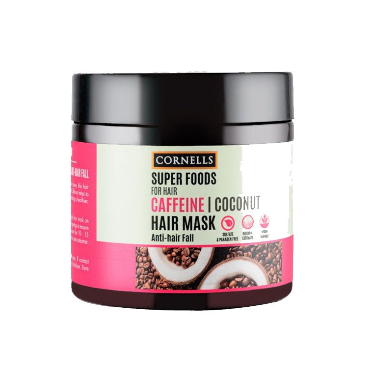 CORNELLS SUPERFOODS HAIR MASK WITH CAFFEINE EXTRACT AND COCONUT OIL 475 ML