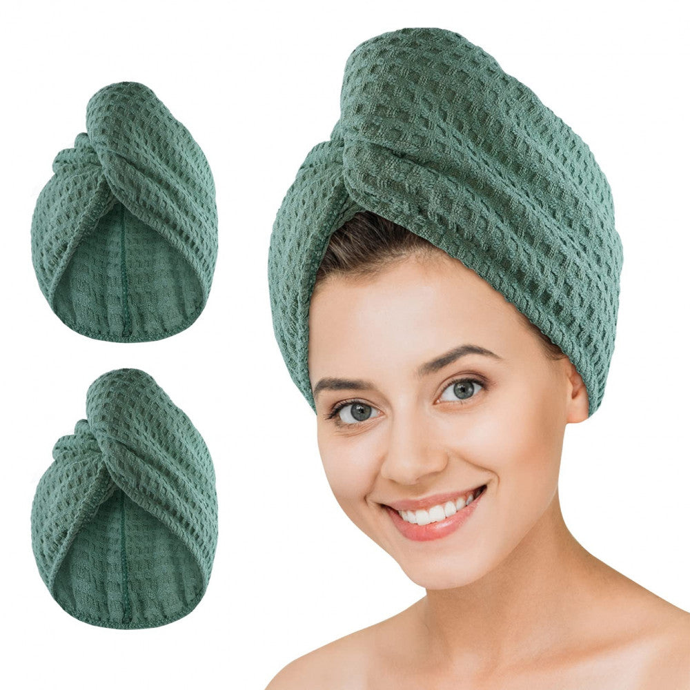 MICROFIBER WAFFLE HAIR TOWEL