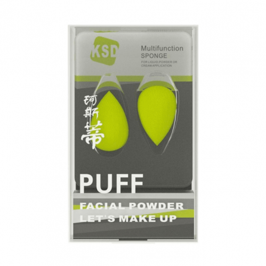 Puff Facial Powder Lets Make Up Green 2Pcs 102