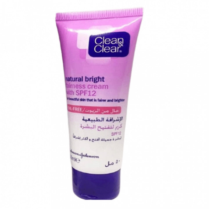 Clean & Clear Natural Bright Fairness Spf12 Cream 50Ml