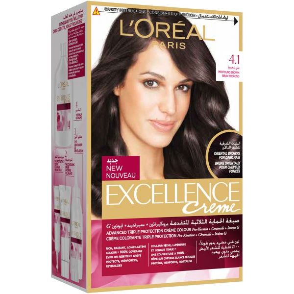 LOREAL EXCELLENCE CREME HAIR COLOR CHATAIN PROFOND 4.1