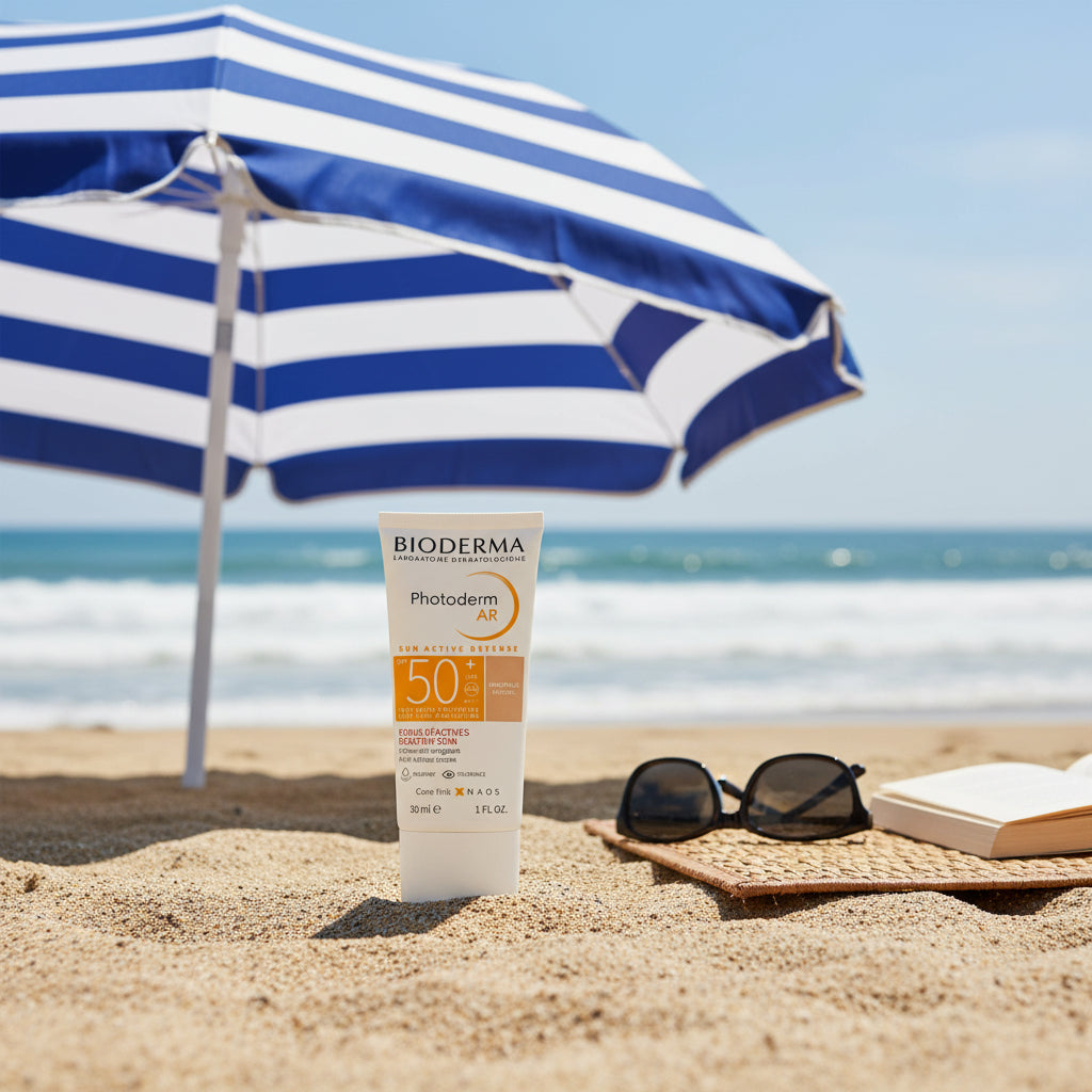 واقي الشمس الملون Bioderma Photoderm AR SPF 50+ الطبيعي، 30 مل، للبشرة المعرضة للاحمرار، متوفر لدى ملسا