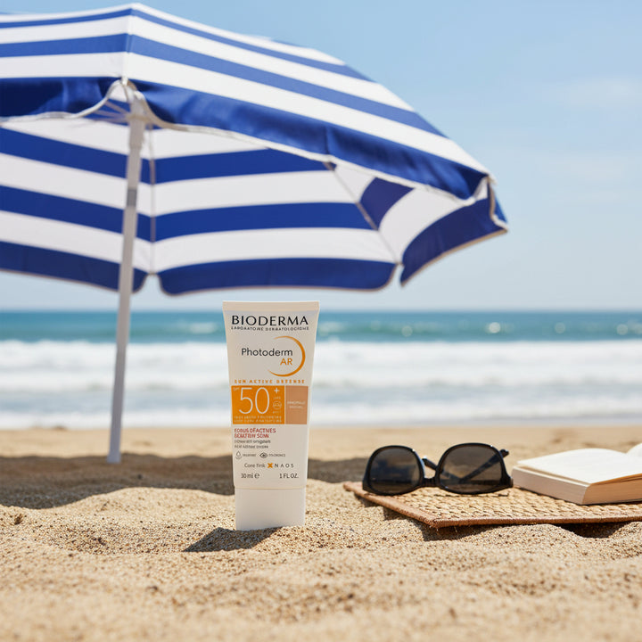 واقي الشمس الملون Bioderma Photoderm AR SPF 50+ الطبيعي، 30 مل، للبشرة المعرضة للاحمرار، متوفر لدى ملسا