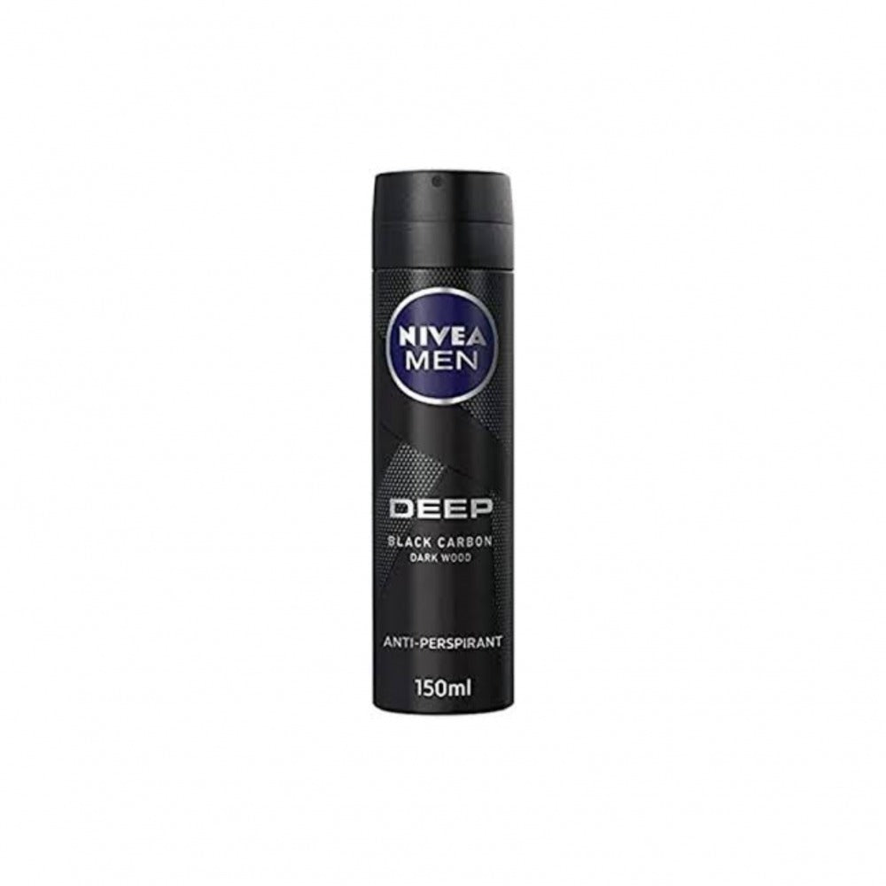 NIVEA DEODORANT SPRAY 150ML DEEP BLACK CARBON DARK WOOD