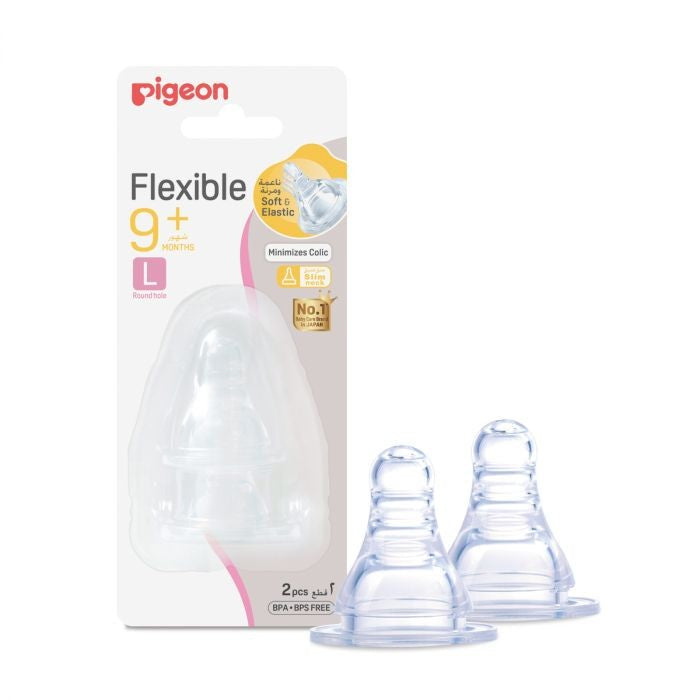 PIGEON FELXIBLE NIPPLE 9+ (L)2 PCS