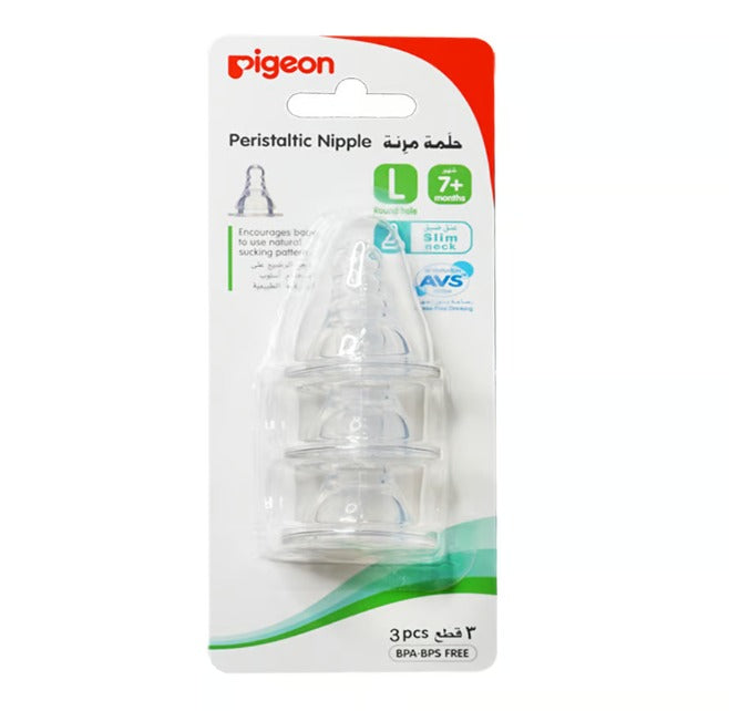 PIGEON PERISTALTIC NIPPLE L 7+ 3 PCS