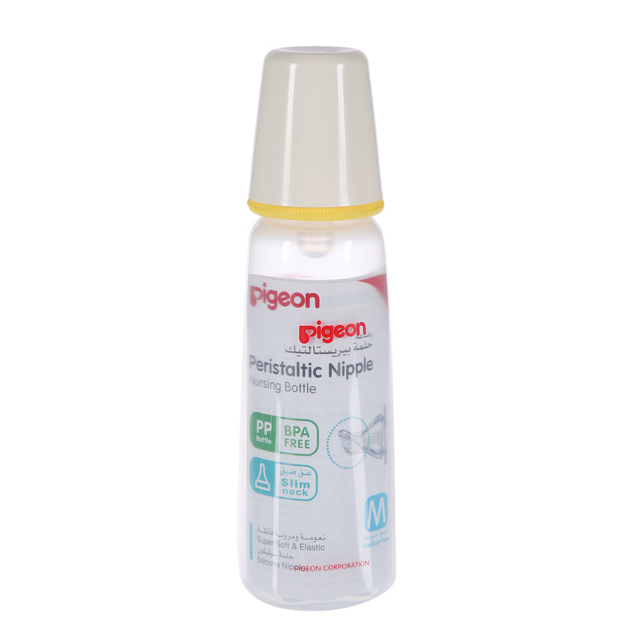 pigeon peristaltic nipple nursing bottle 240 ml plastic