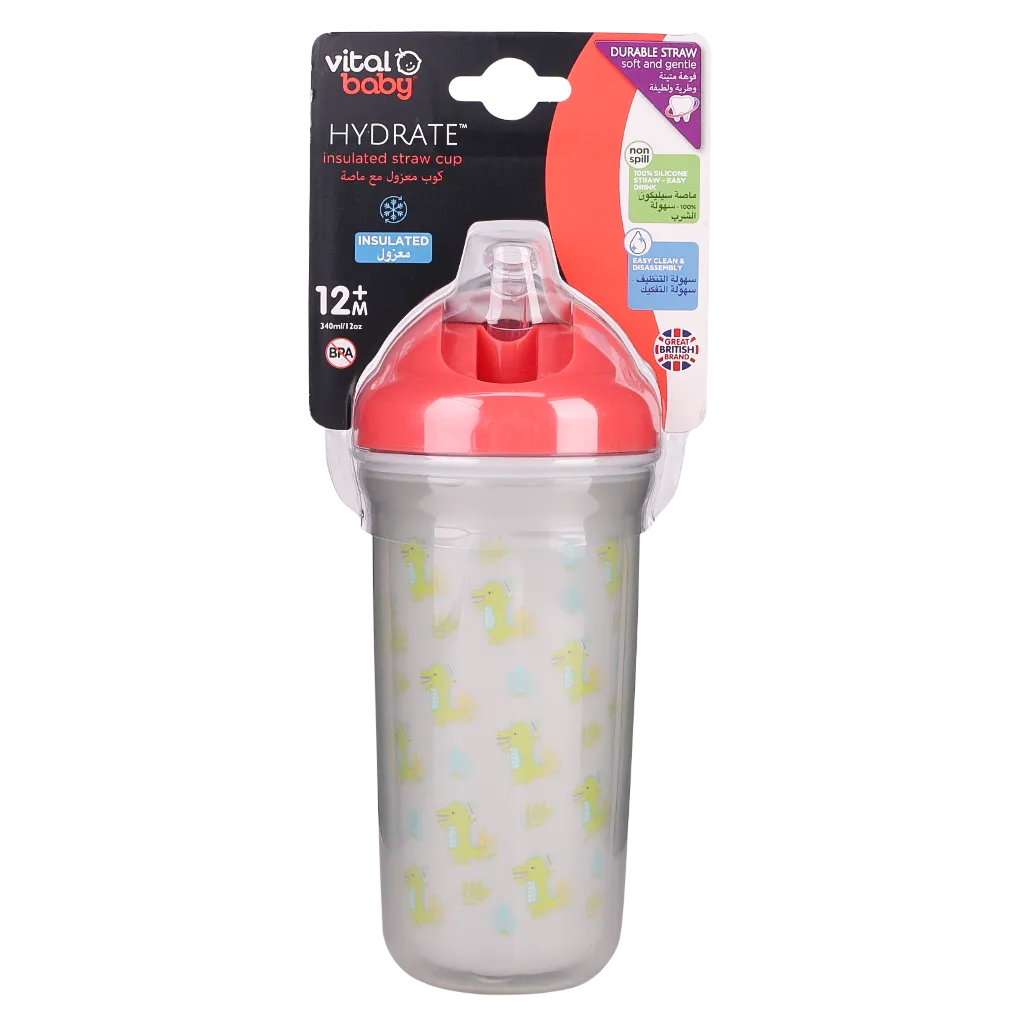 Vital Baby Hydrate-444129 Insulated Straw Cup 12+M
