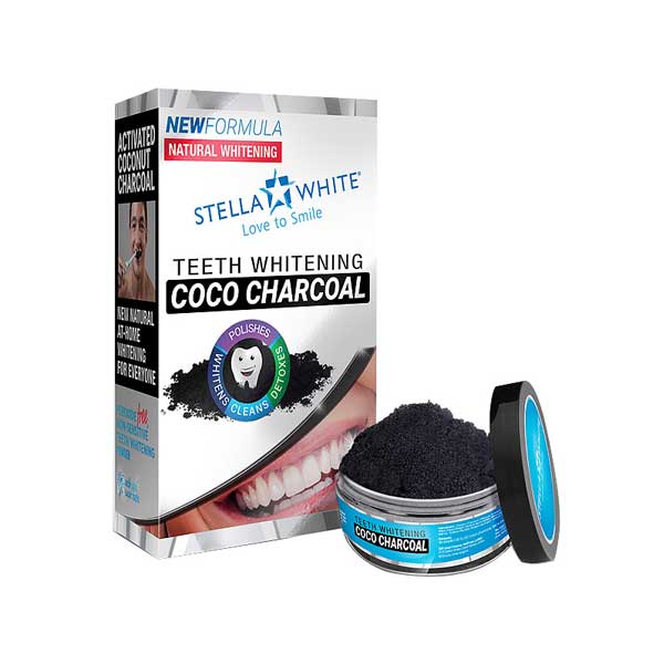 Stella White Teeth Whitener With Coco Charcoal - 40g