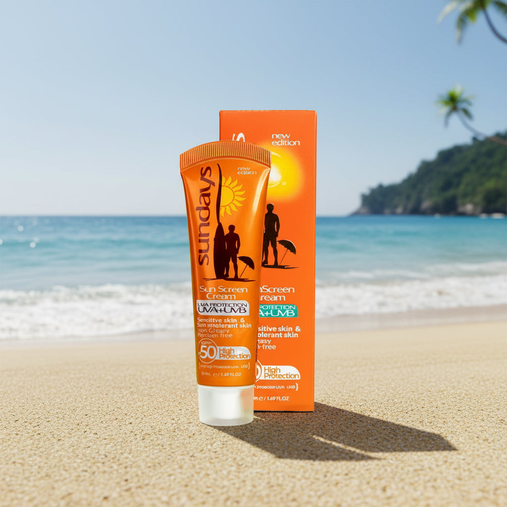 كريم واقي من الشمس من صندايز، ٥٠ غرام، لحماية يومية من الشمس وللحفاظ على بشرة صحية، متوفر لدى ملسا