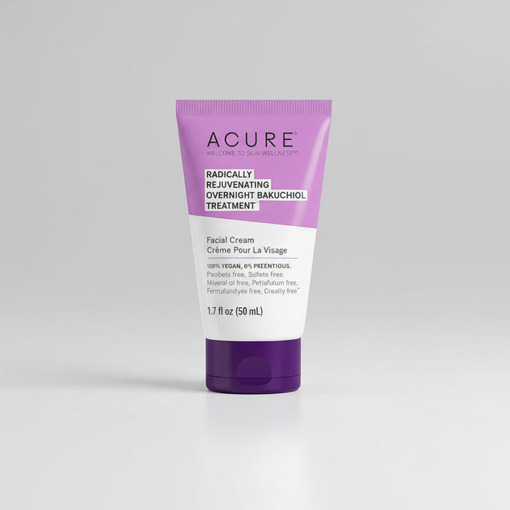 Acure radically renewing bakuchiol night treatment 50ml for smoother looking skin and overnight care at MALSA